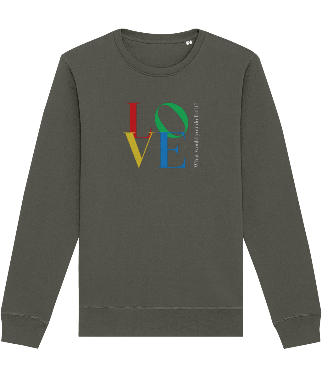 Cozy 'LOVE' Dior sweatshirt featuring positive thinking quote.

