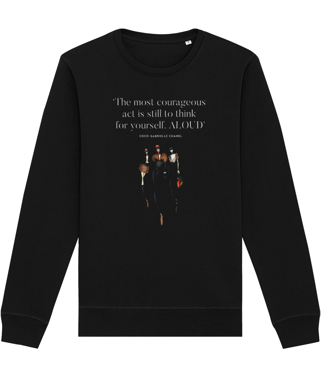 Fashion 'Think Aloud' Coco Organic Cotton Sweatshirt, sweatshirts with quotes message

