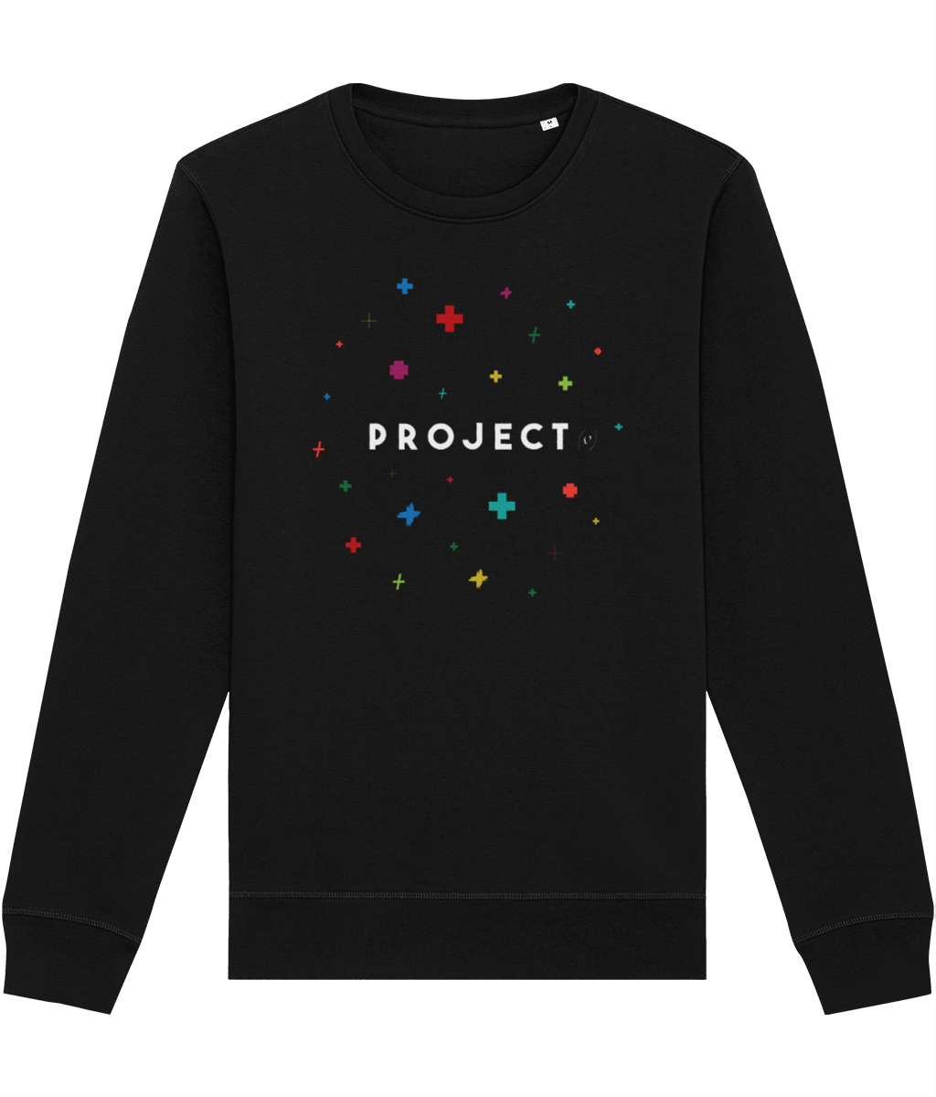 A thoughtful gift: Contemporary 'Project Positivity' Organic Cotton Sweatshirt for him or her

