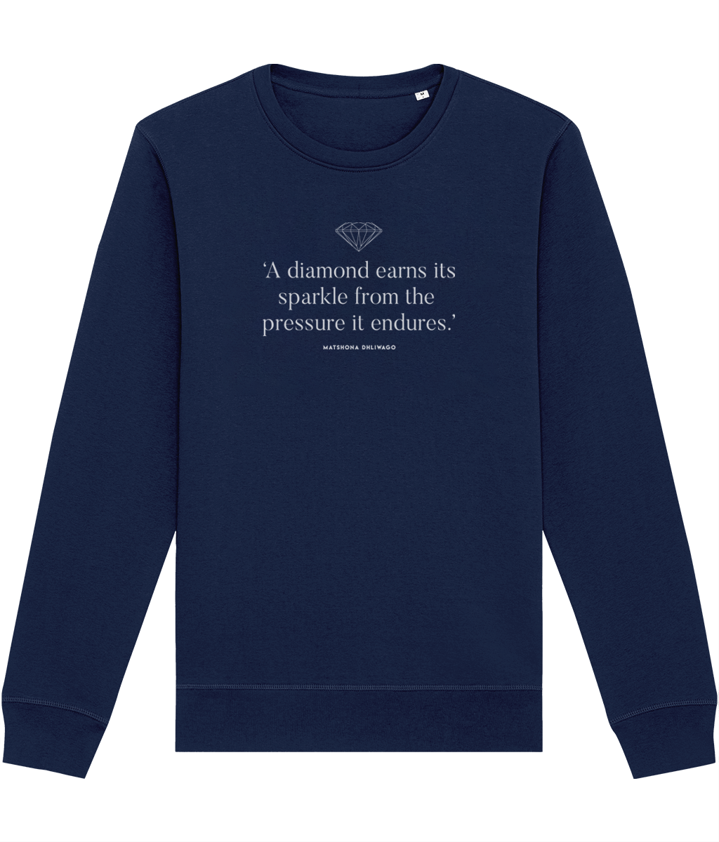 A must-have Contemporary 'Diamond's Sparkle' Organic Cotton Sweatshirt, bold and stylish graphic sweatshirts.