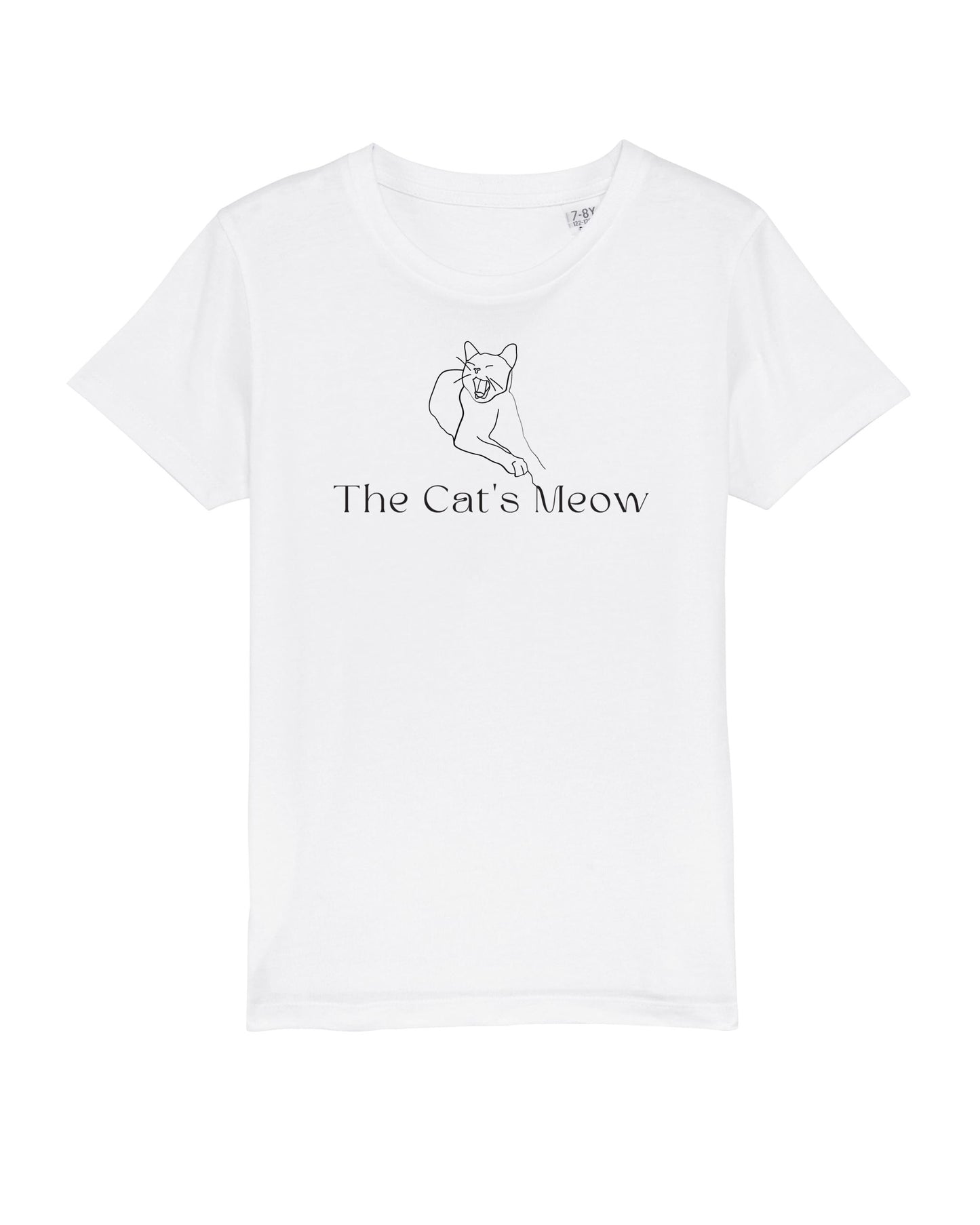 Playful and fun, this Organic Cotton 'The Cats Meow' Kids Funny Cat T-shirt suits all genders!