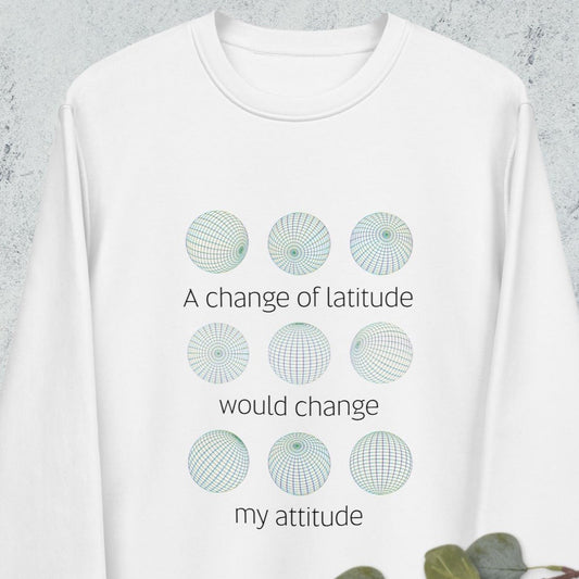 Stay cozy in the Adventure 'Change Of Latitude' Organic Cotton Sweatshirt—perfect for nature lovers!