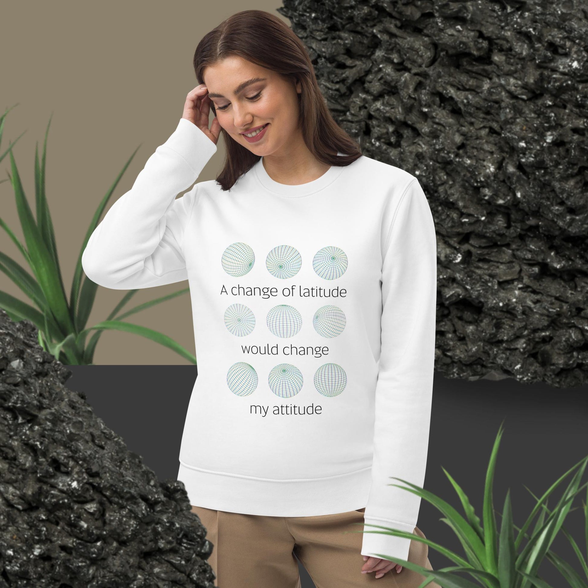 Adventure awaits! The Adventure 'Change Of Latitude' Organic Cotton Sweatshirt is your go-to gear.
