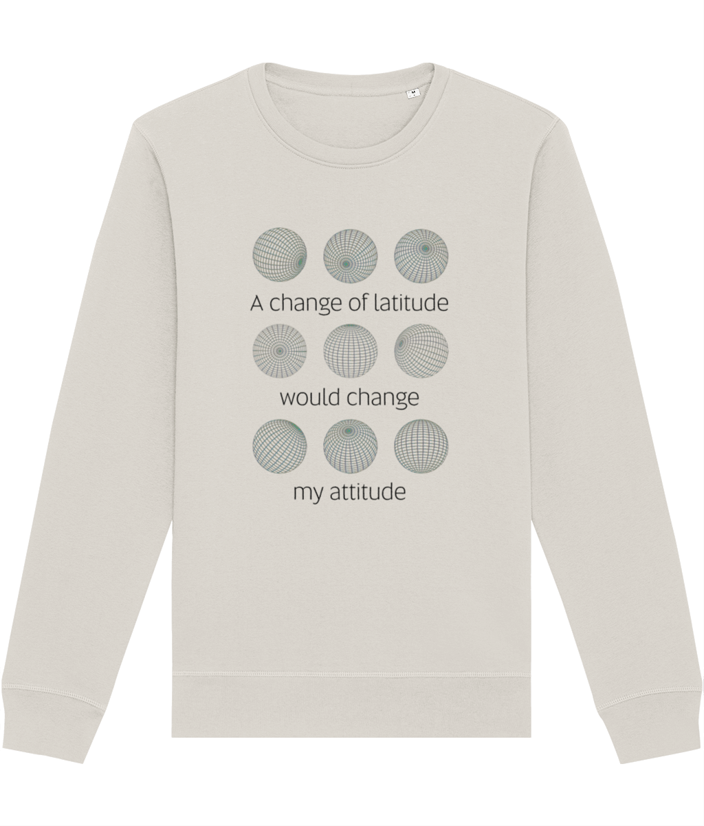 Nature lovers, grab the Adventure 'Change Of Latitude' Organic Cotton Sweatshirt for cozy adventures!