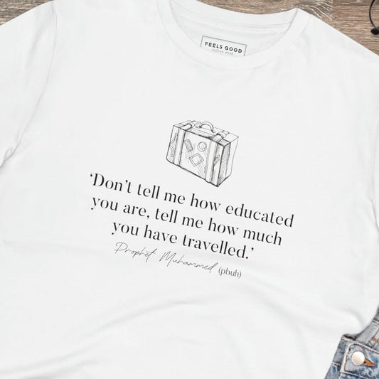 The Adventure 'Well-Travelled' Organic Cotton T-Shirt is inspired by quotes on beauty in nature.