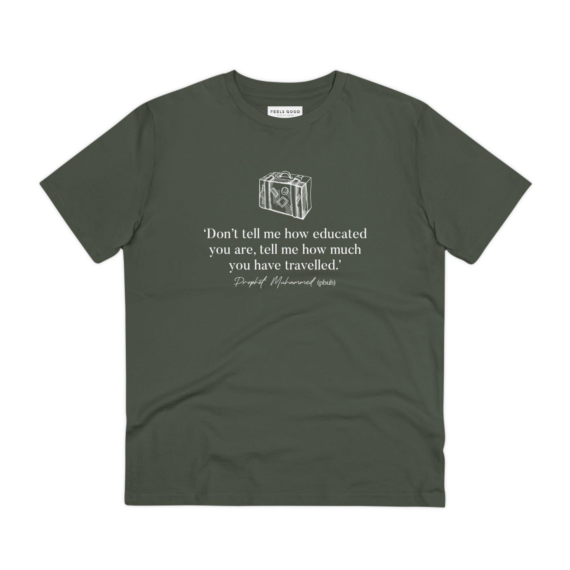 Travel t shirts for women include the Adventure 'Well-Travelled' Organic Cotton T-Shirt for comfort.