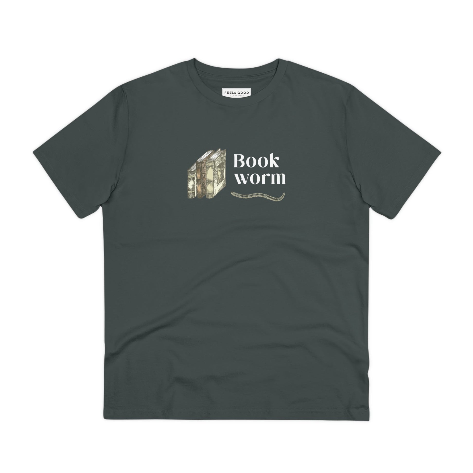 Top brand t-shirt: Books 'Bookworm' organic cotton quality.

