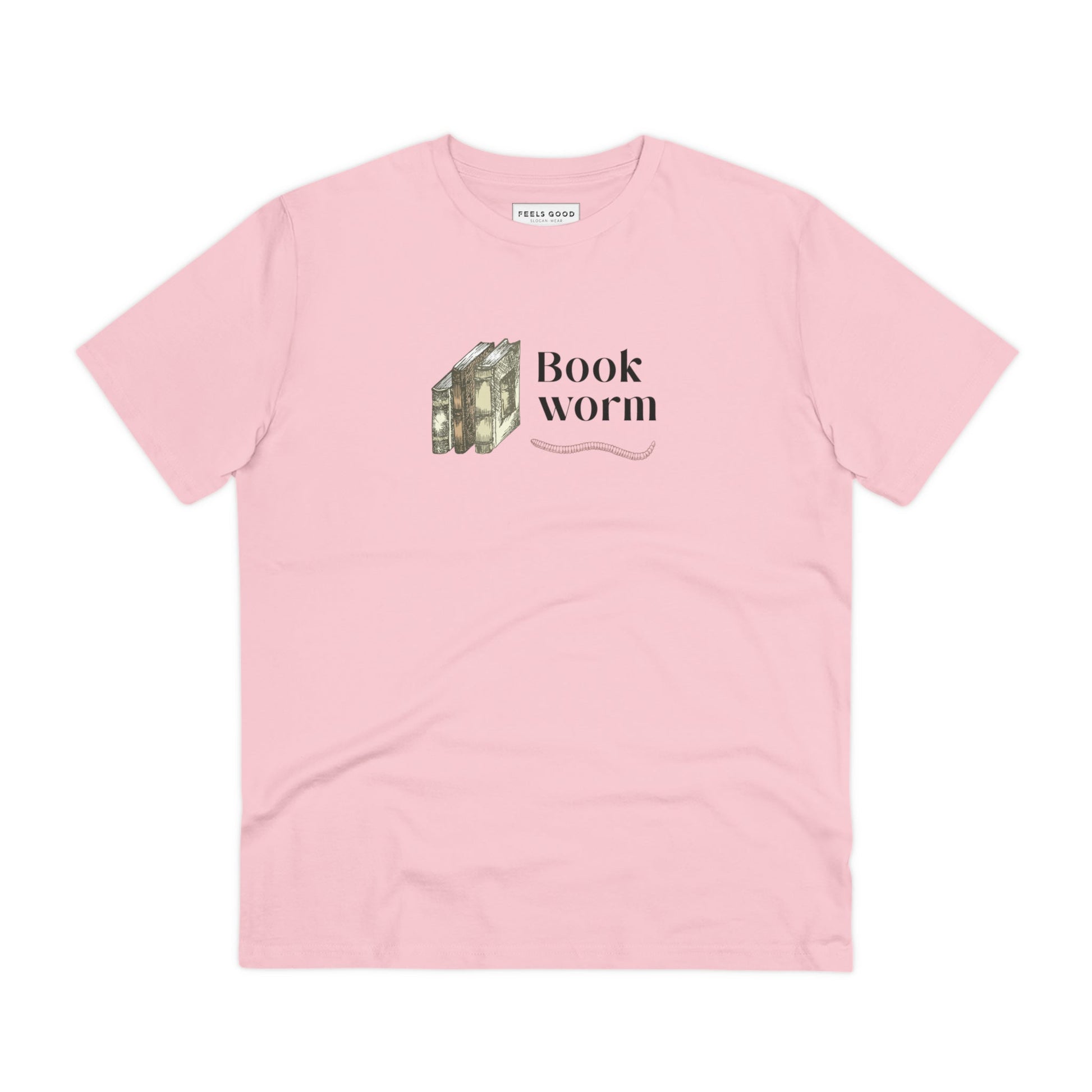 Stylish best t-shirt: Books 'Bookworm' organic cotton look.
