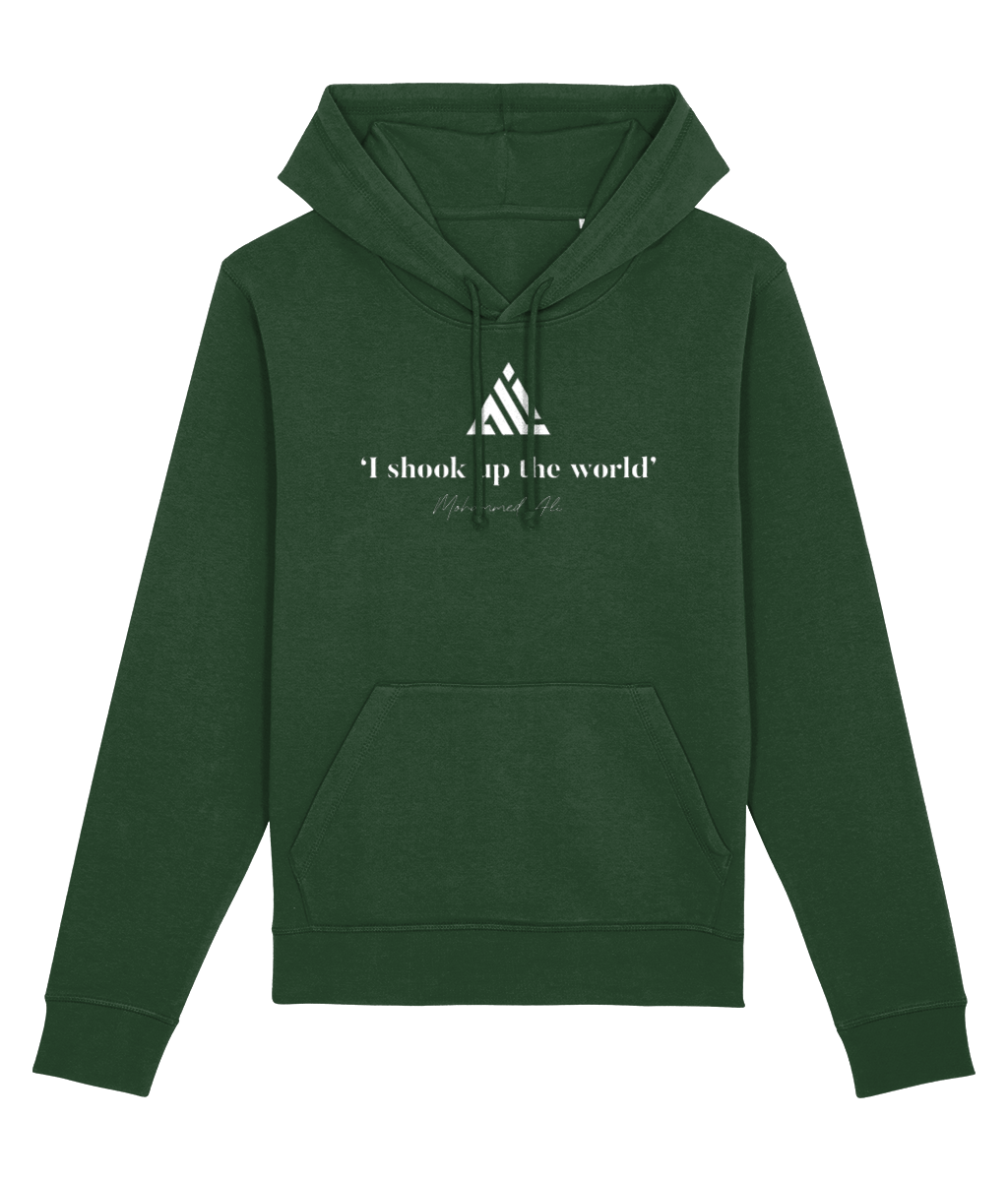 Stylish graphic hoodies, featuring Boxing 'Ali Shakes Up The World' Organic Cotton Hoodie.