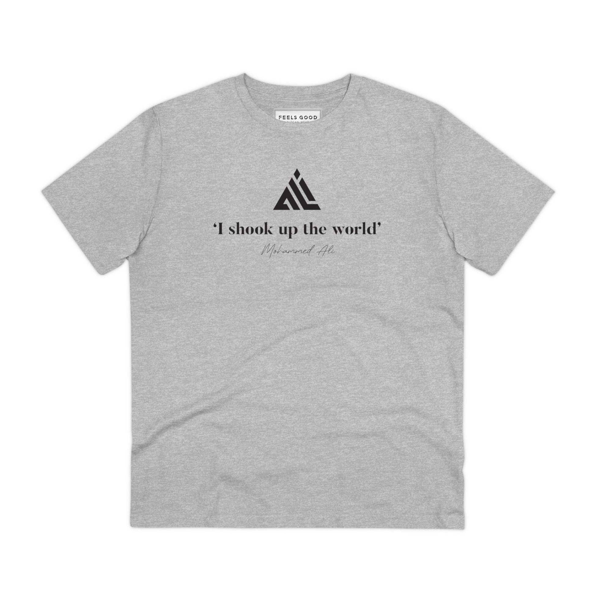  Boxing 'Ali Shakes Up The World' Organic Cotton T-shirt, bold graphic sweatshirts look

