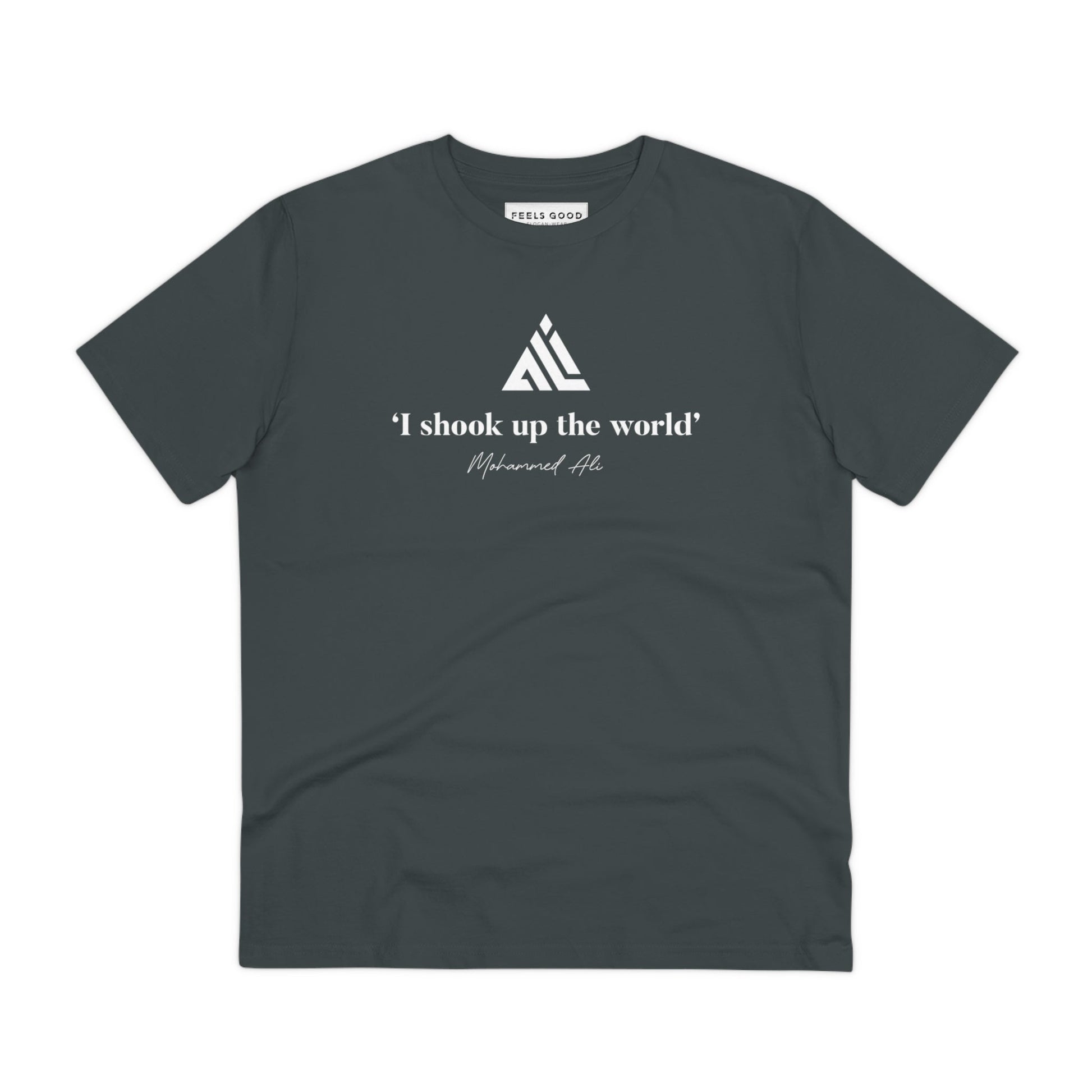 Band T-shirts meet boxing legends with this "Ali Shakes Up The World" organic cotton music T-shirt.