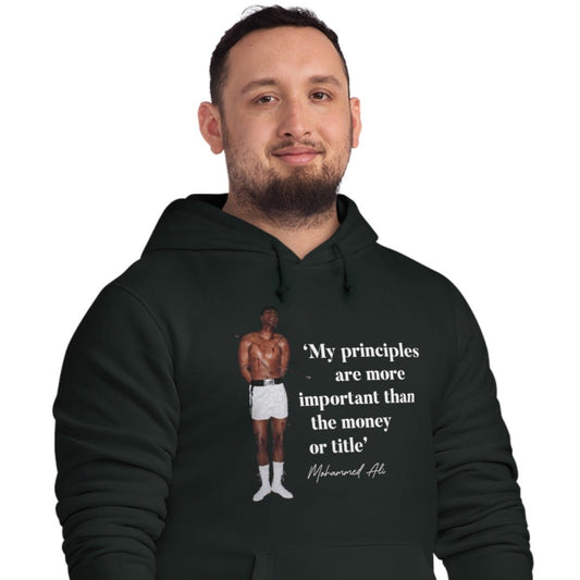 Boxing 'Rising Above' Ali Organic Cotton Hoodie – The best mens streetwear hoodie for style.