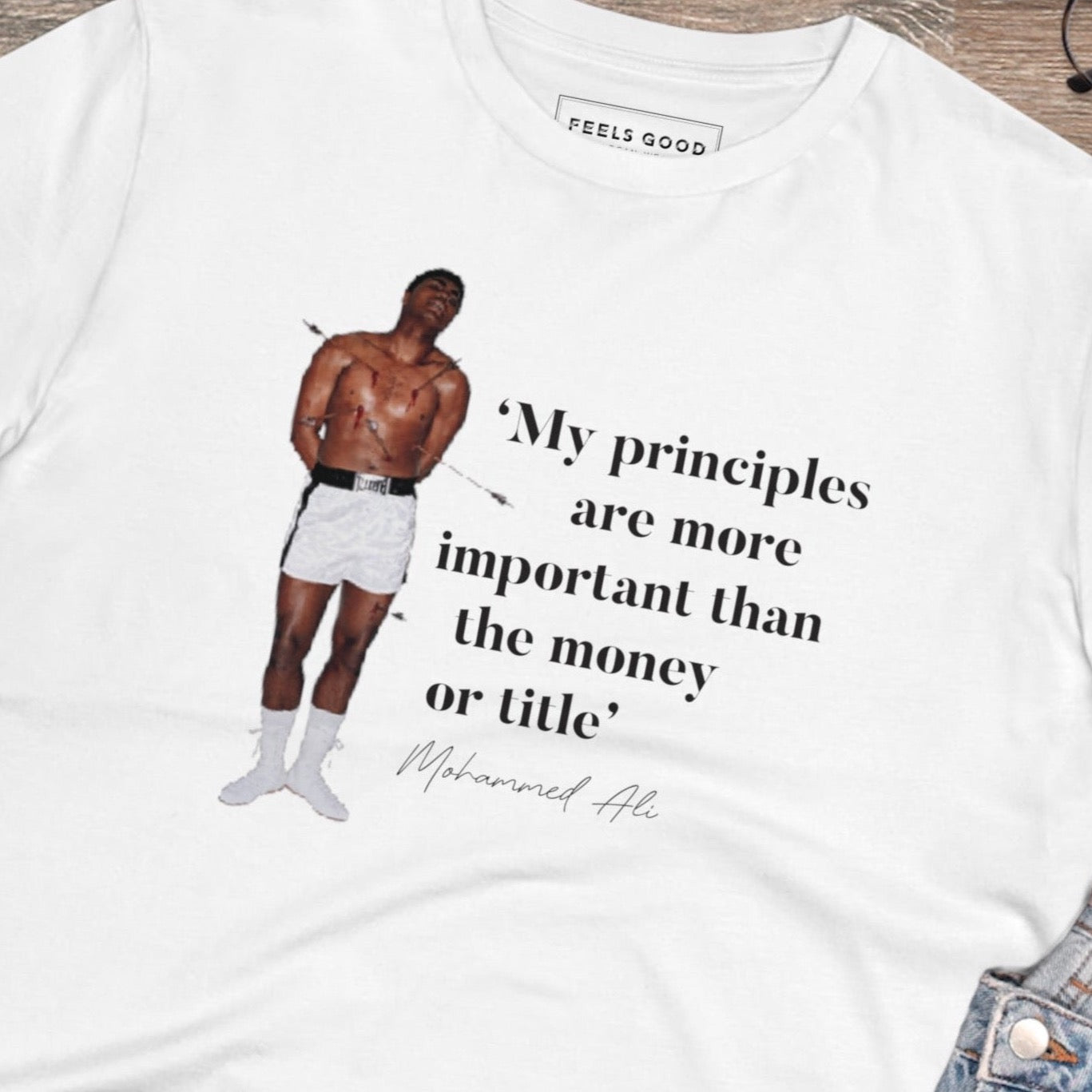 Boxing 'Rising Above' Ali Organic Cotton T-shirt - Hip Hop Tshirt