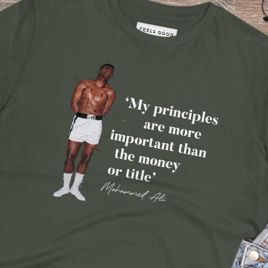 Boxing 'Rising Above' Ali Organic Cotton T-shirt - Hip Hop Tshirt