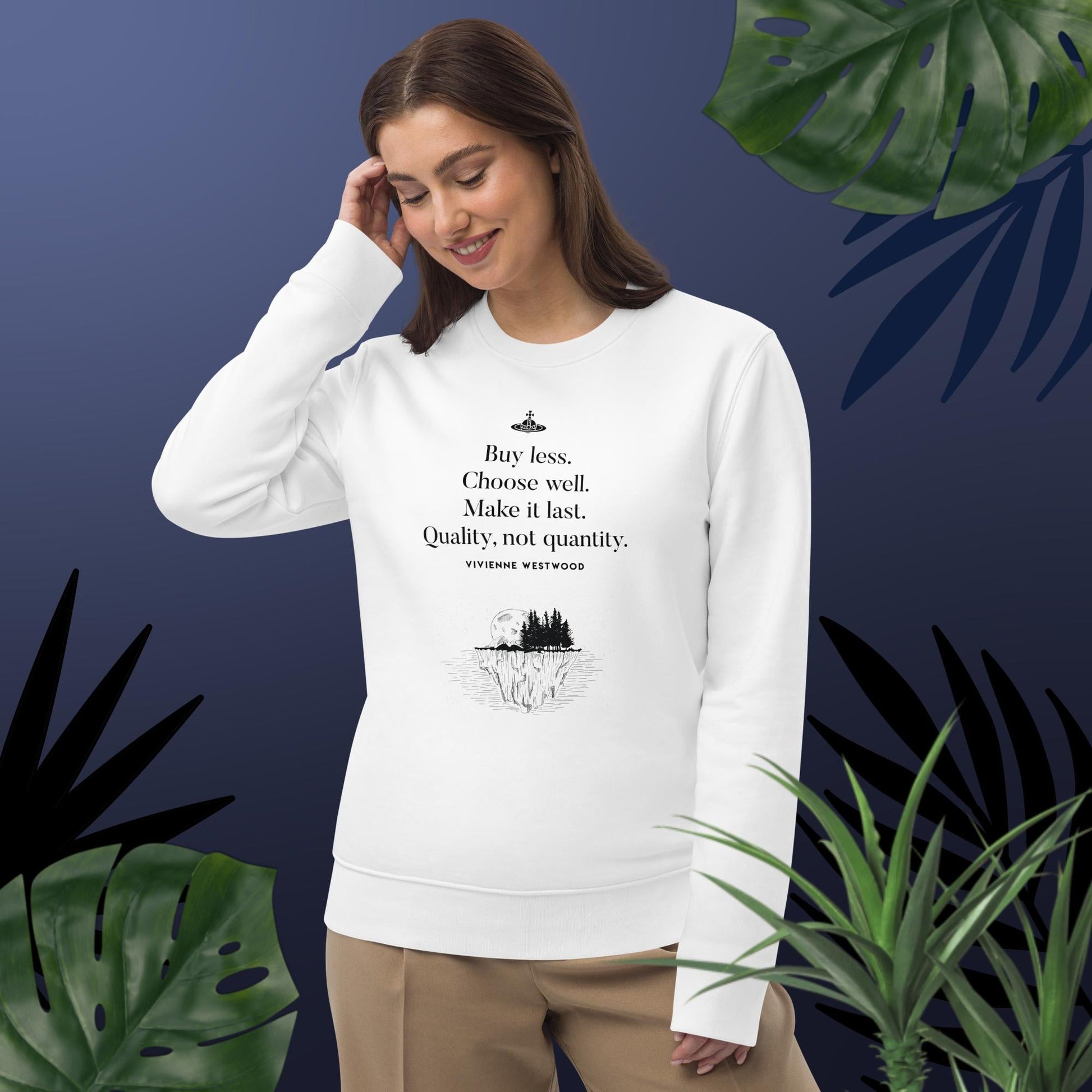 Climate Change 'Buy Less' Vivienne Organic Cotton Sweatshirt - Eco Sweatshirt