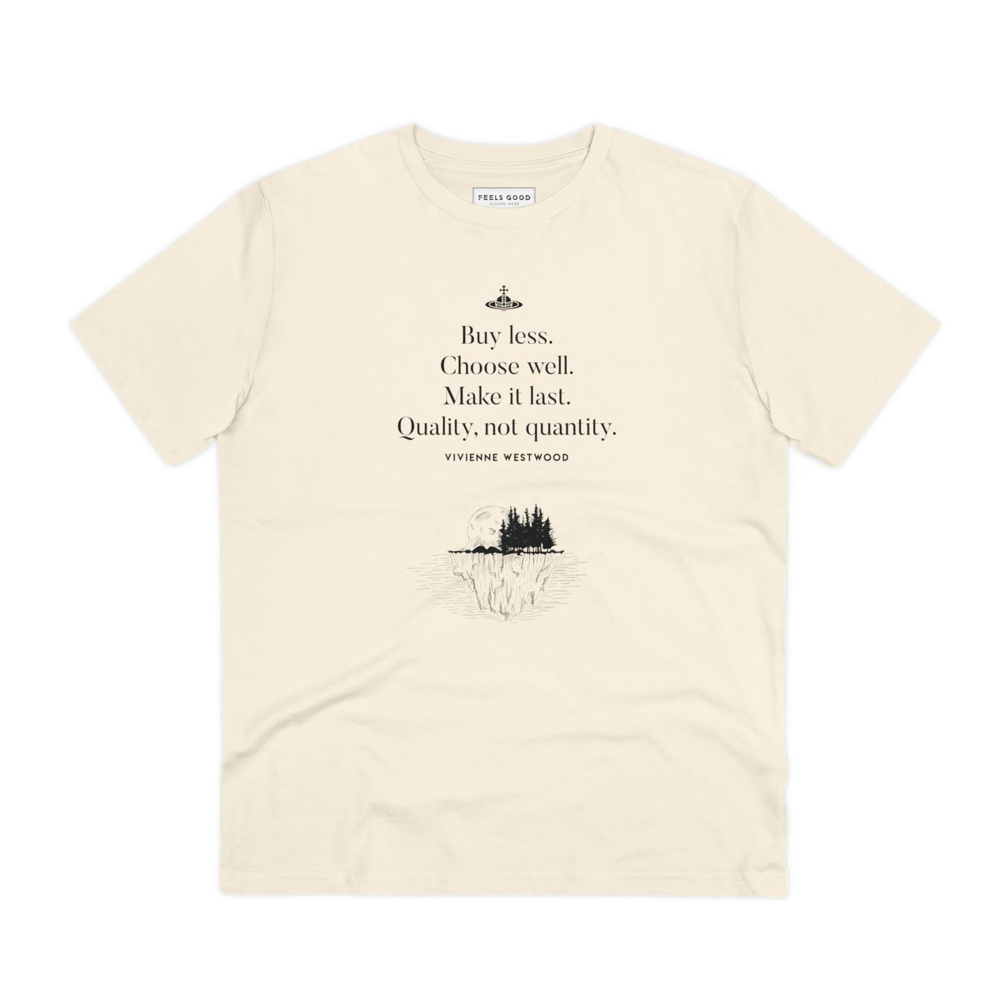 Ethical fashion meets activism! climate change 'Buy Less' vivienne organic cotton T-shirt
