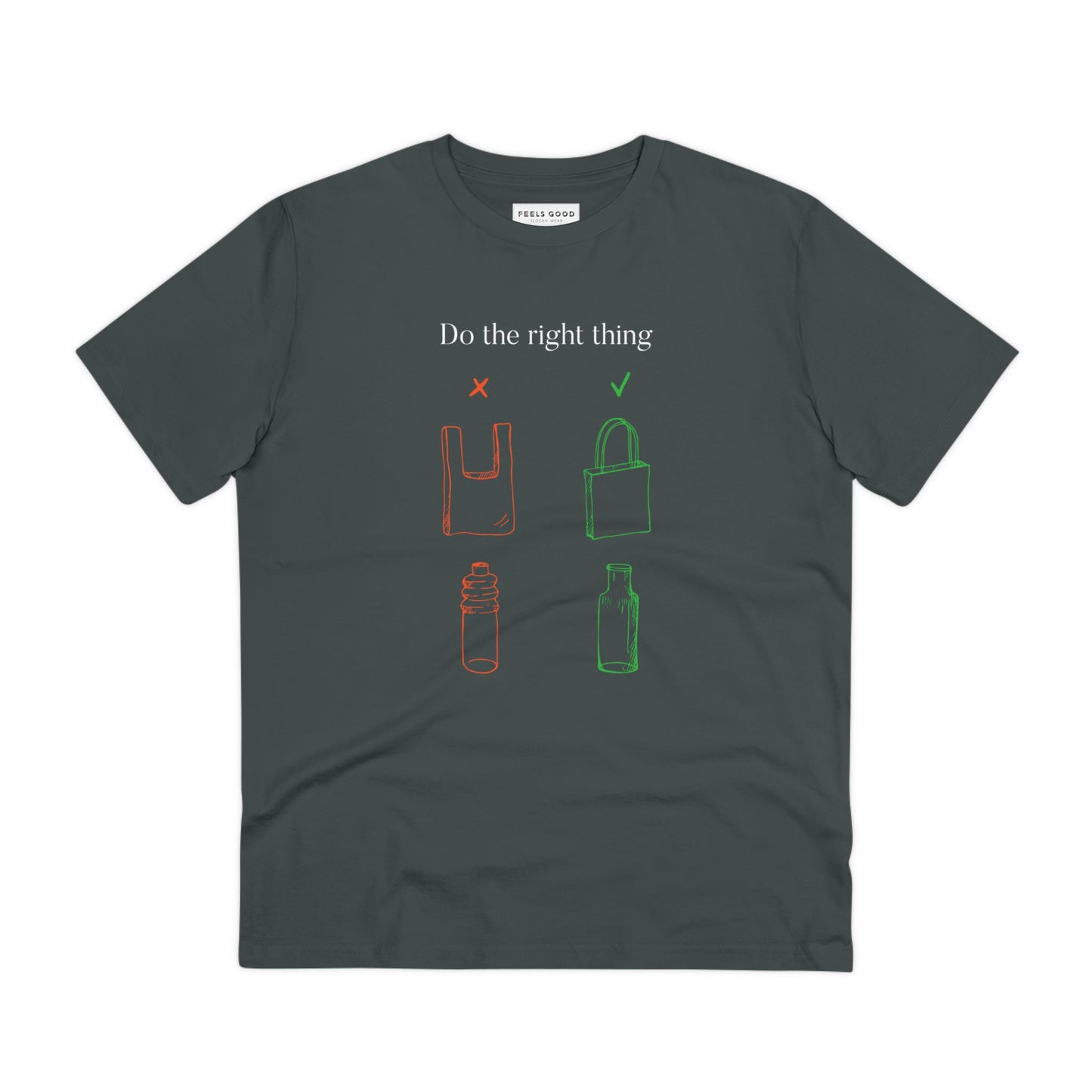 Unique best t-shirt: Climate Change 'No Plastic' organic cotton.
