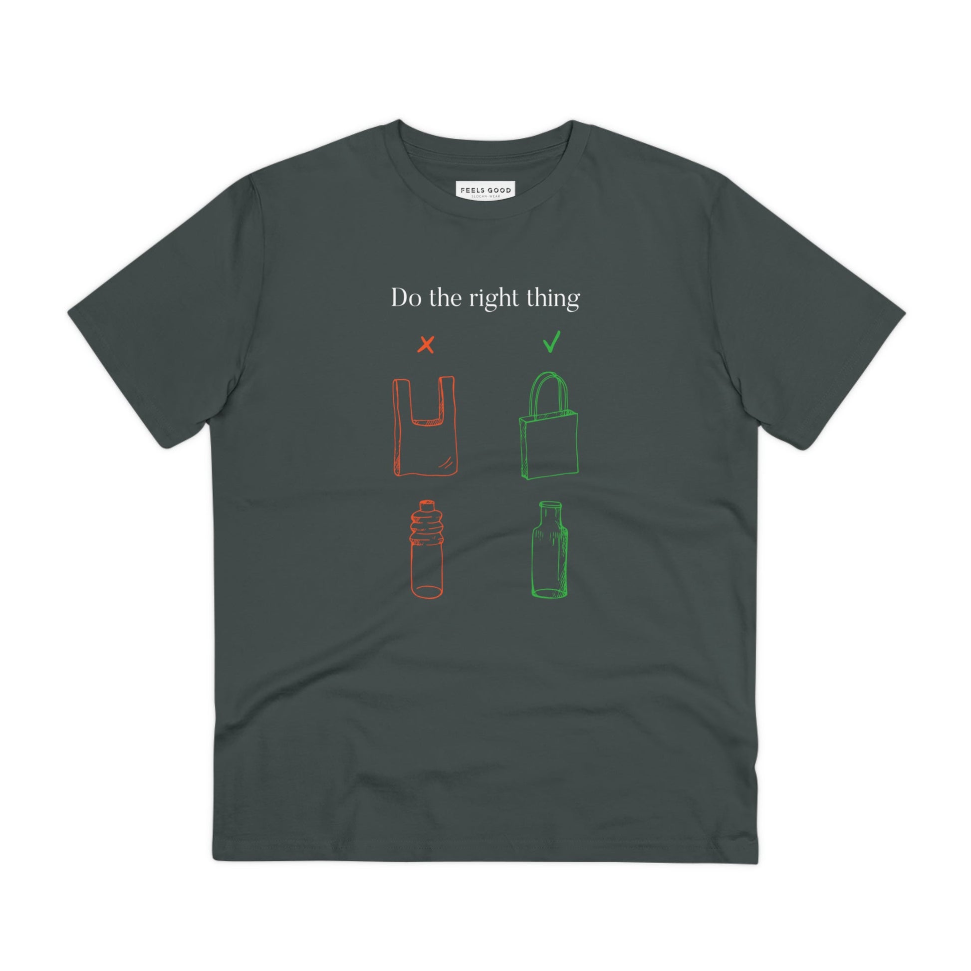 Unique best t-shirt: Climate Change 'No Plastic' organic cotton.
