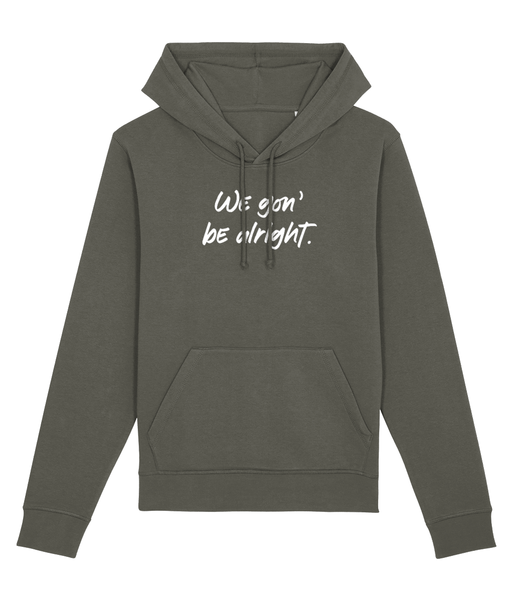 Streetwear hoodie with meaningful ‘Being Alright’ text
