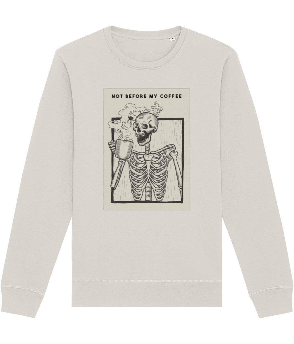 'Coffee First' Sweatshirt inspired by music culture and expressive daily fashion

