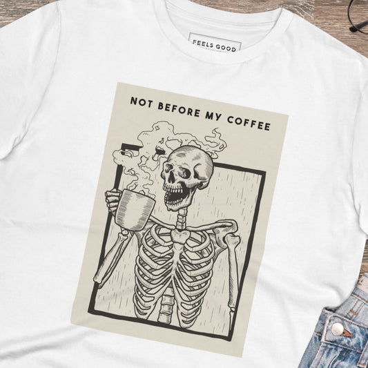 Best selling coffee tee: 'Coffee Lovers' organic cotton, good vibes.