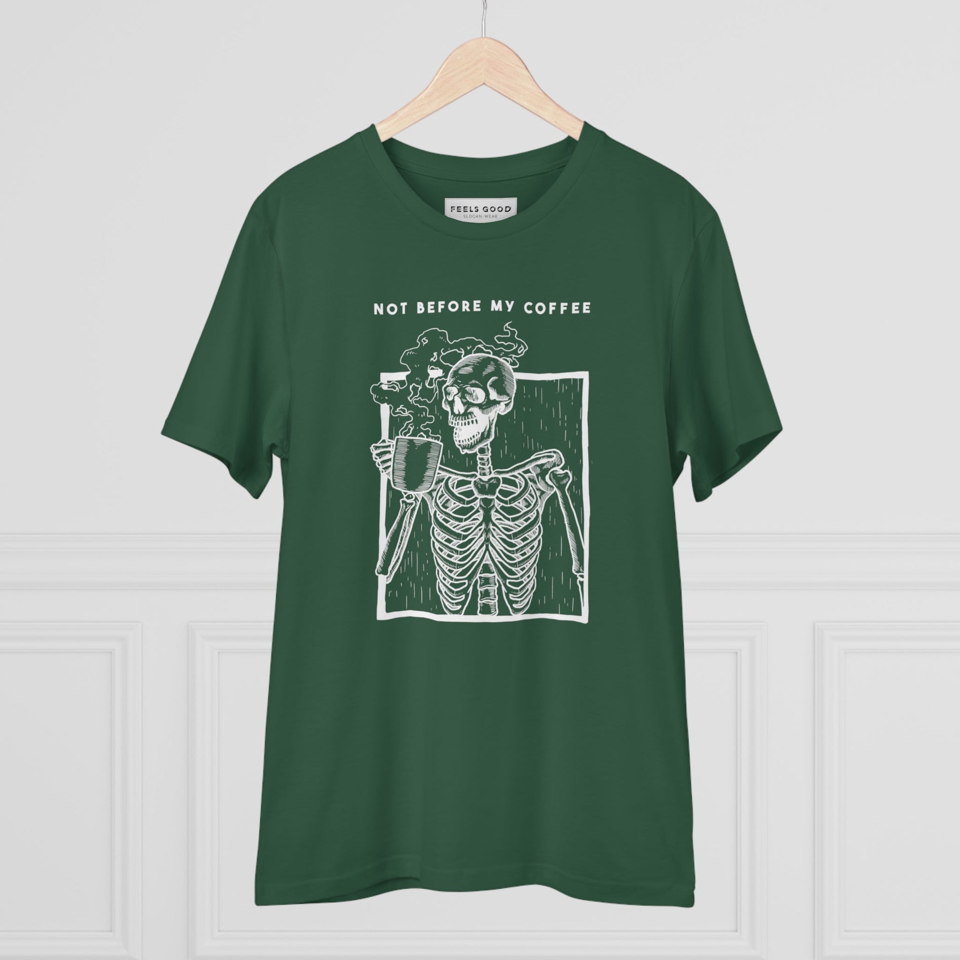 Sustainable best t-shirt: Contemporary 'Coffee Lovers' organic.
