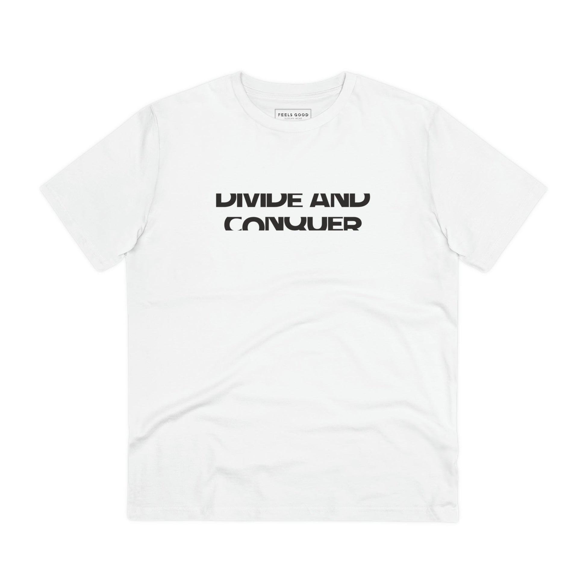 Shop best t-shirts: Contemporary 'Divide & Conquer' cotton style.
