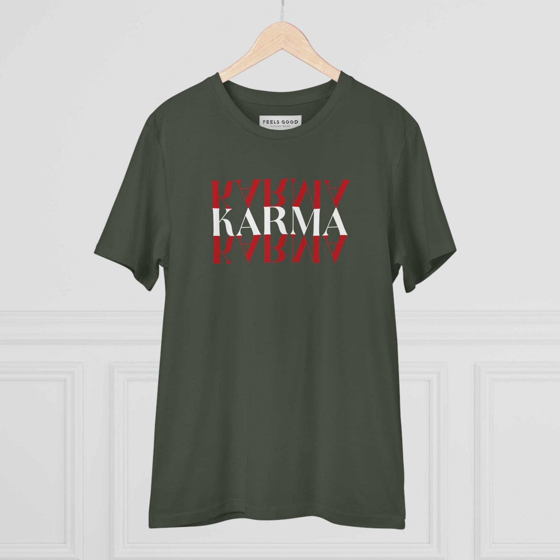 Standout 'Karma Karma Karma' tee for book and music lovers alike

