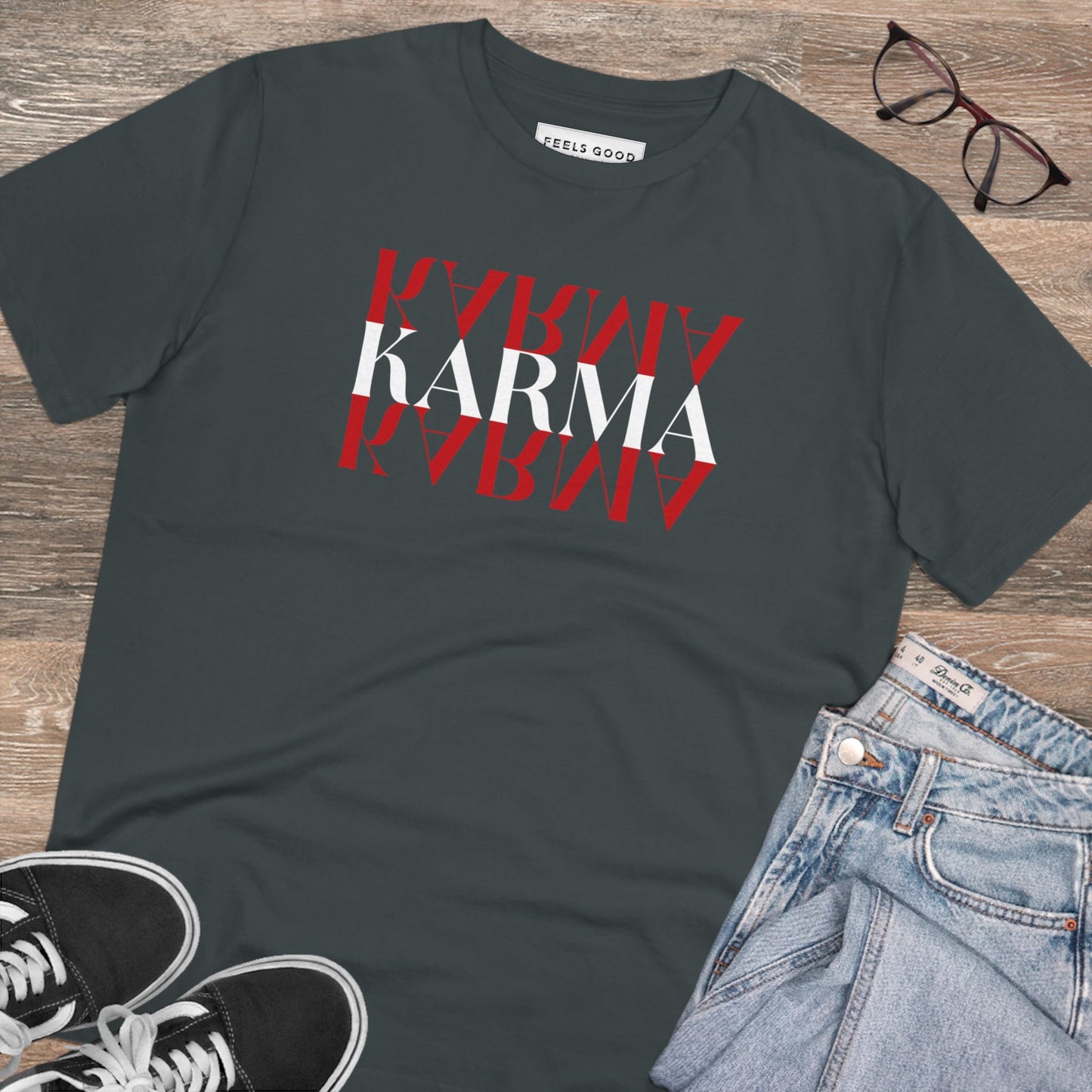 'Karma Karma Karma' soft cotton tee – a trending piece for tee lovers


