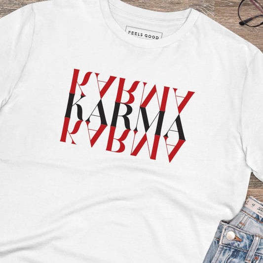 Stylish and soft 'Karma Karma Karma' tee for thoughtful dressers

