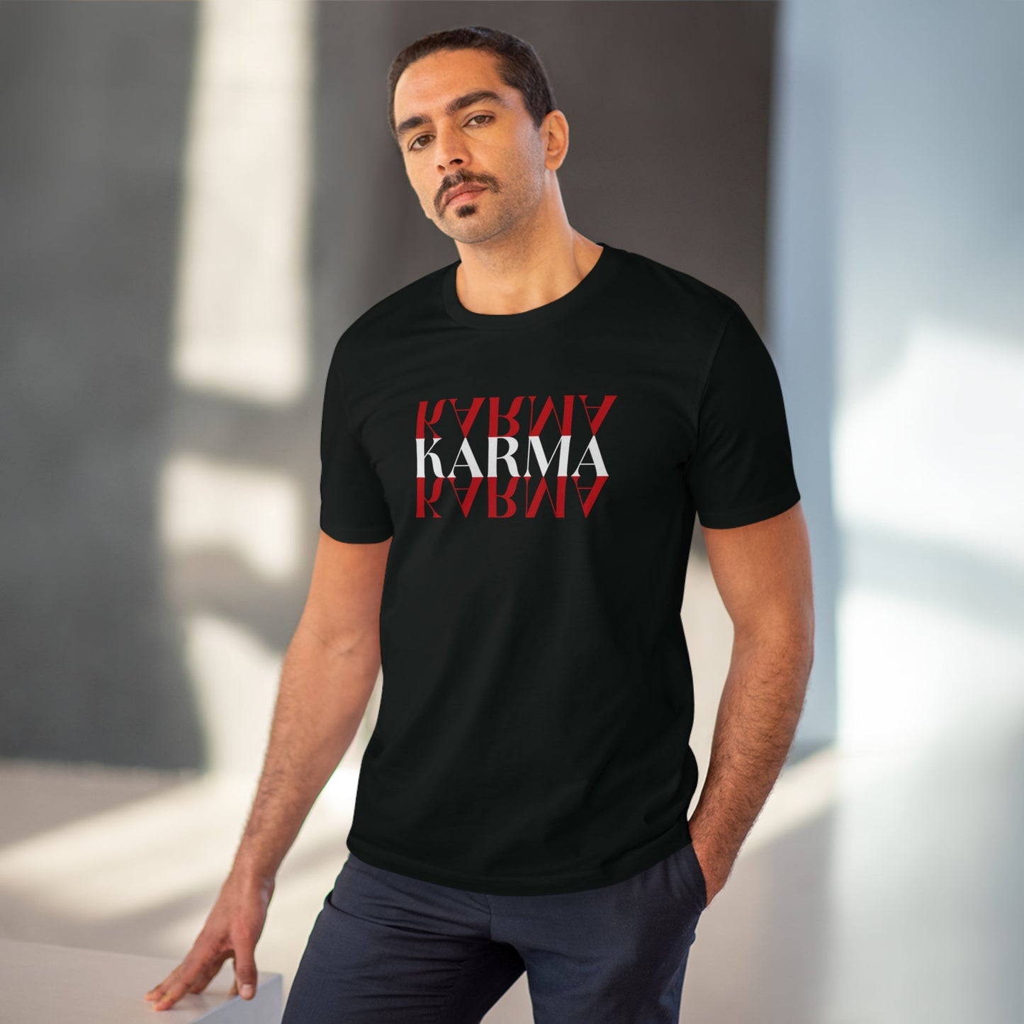 Organic 'Karma Karma Karma' tee inspired by iconic pop culture designs

