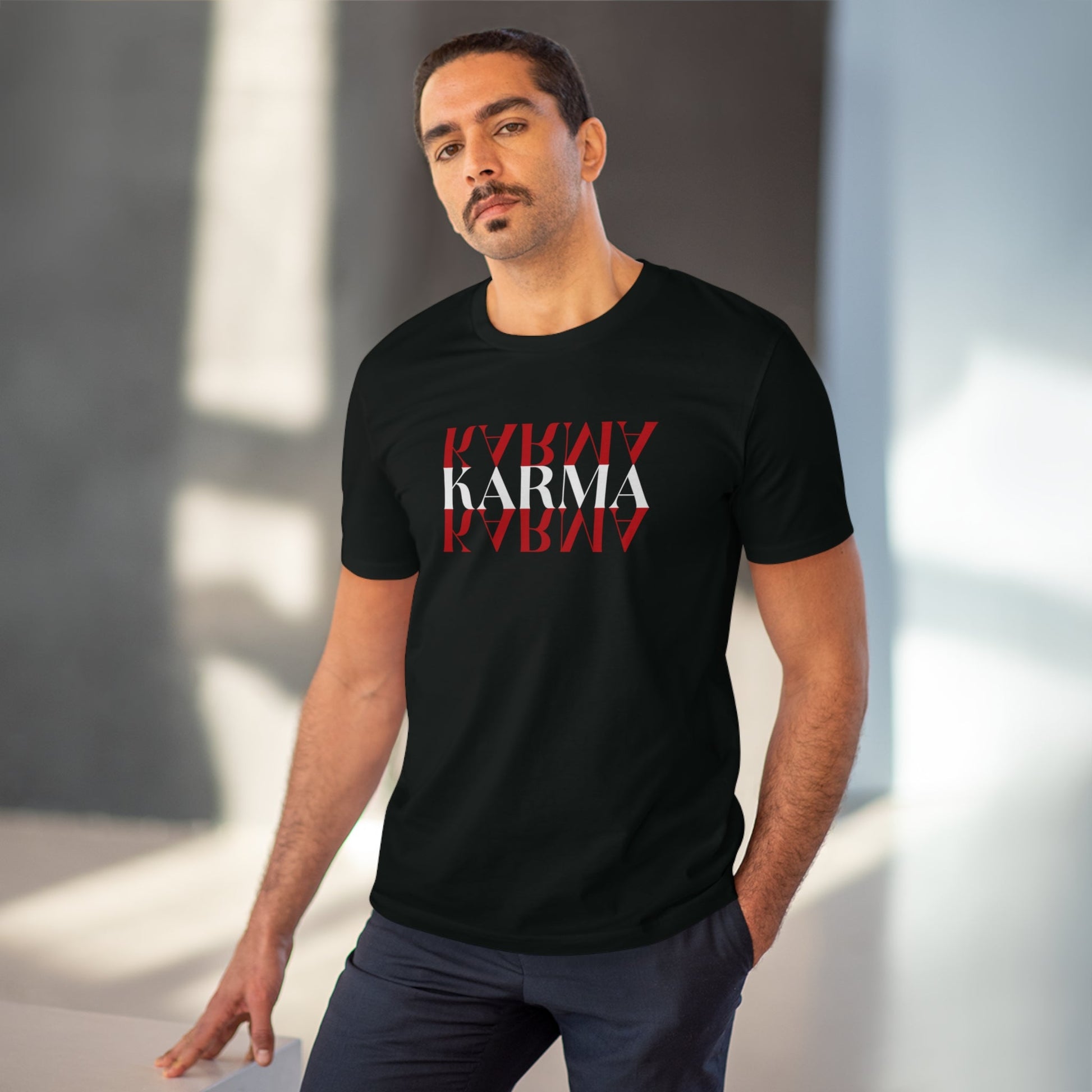 Organic 'Karma Karma Karma' tee inspired by iconic pop culture designs

