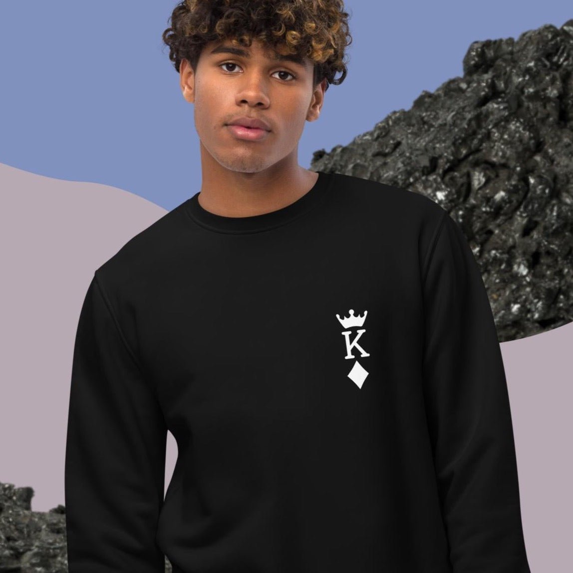 Contemporary 'King Of Diamonds' Organic Cotton Sweatshirt with a bestseller vibe