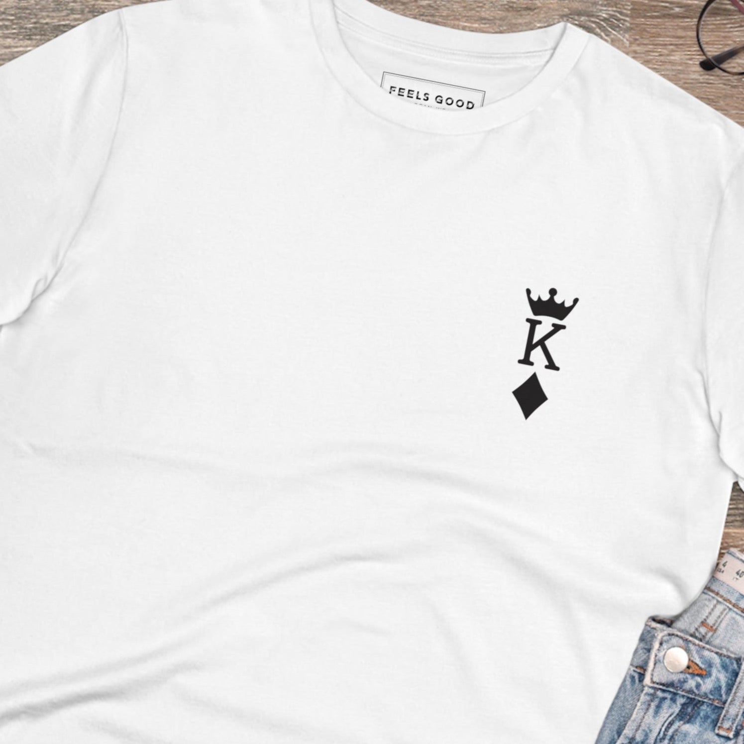 Best selling contemporary tee: 'King Of Diamonds' organic cotton.
