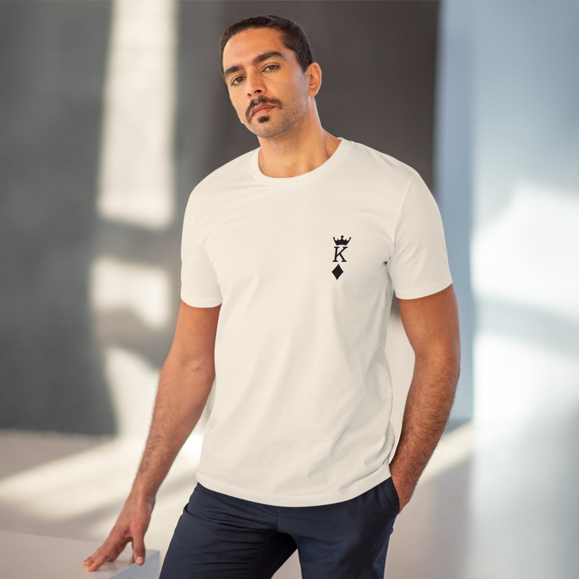 Good vibe t-shirt: 'King Of Diamonds' contemporary organic tee.
