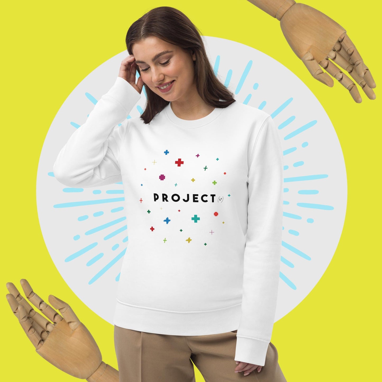 Contemporary 'Project Positivity' Organic Cotton Sweatshirt - Positive Sweatshirt