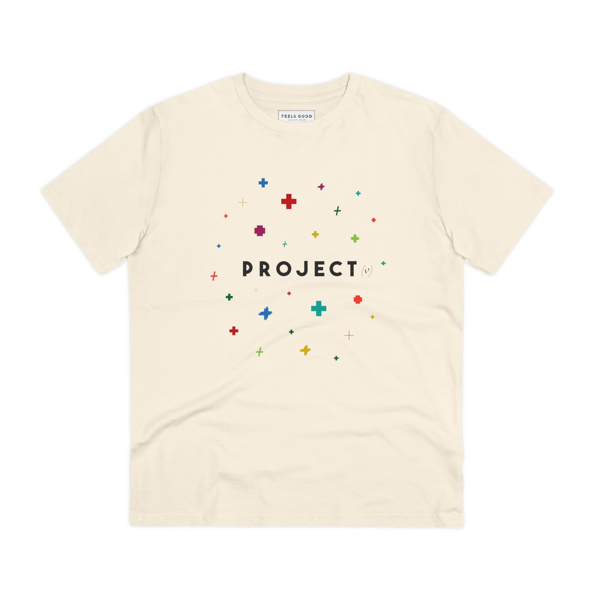 Positive thinking day tee: 'Project Positivity' organic cotton.
