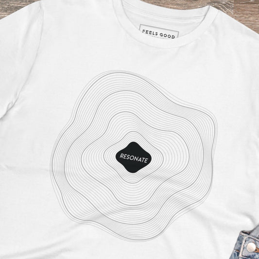 Unique best t-shirt: 'Resonate' contemporary graphic.
