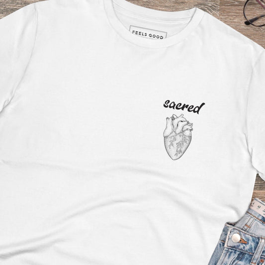 Best selling contemporary tee: 'Sacred Heart' organic cotton.
