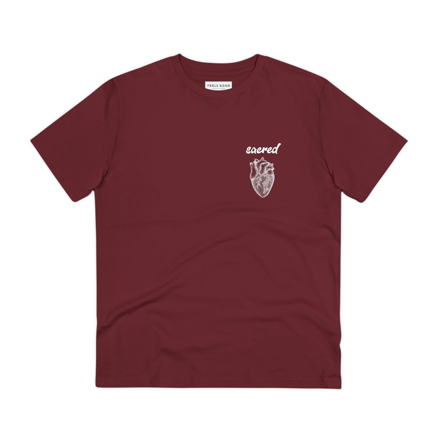 Contemporary Sacred Heart tee made from breathable organic cotton.

