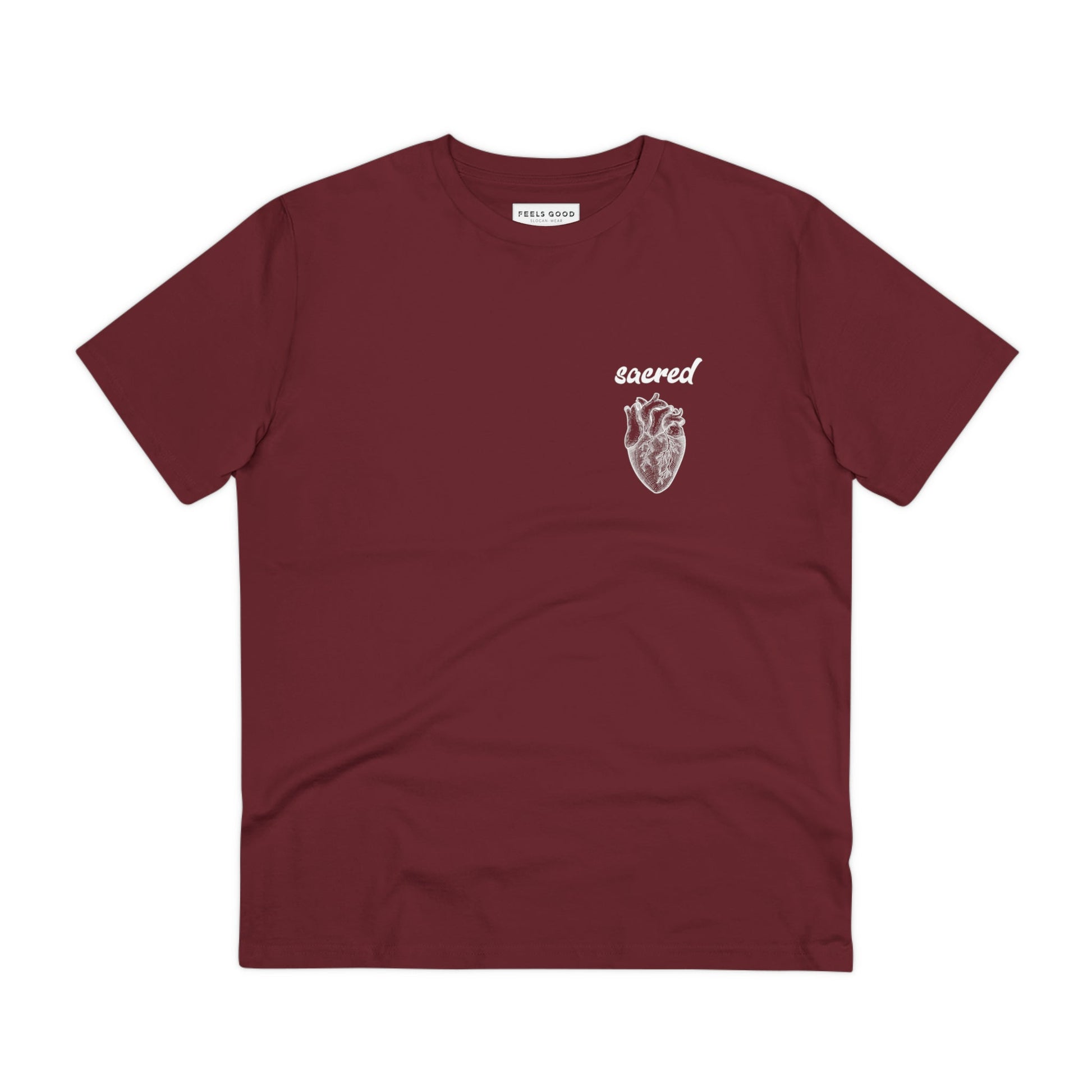 Contemporary Sacred Heart tee made from breathable organic cotton.

