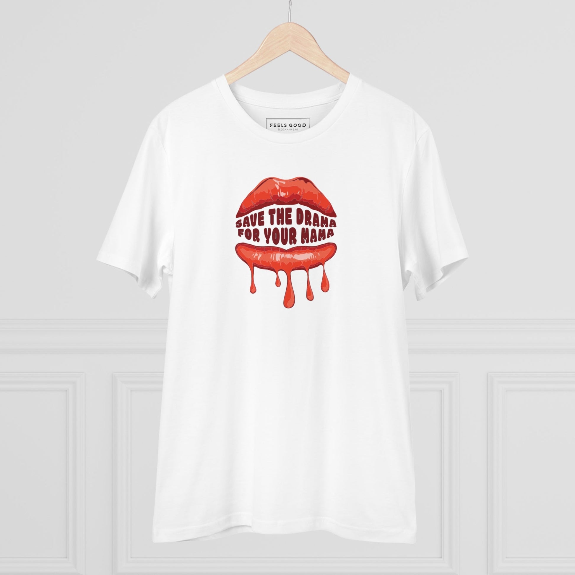 Contemporary 'Save The Drama' Organic Cotton T-shirt, sleek graphic swetshirts energy




