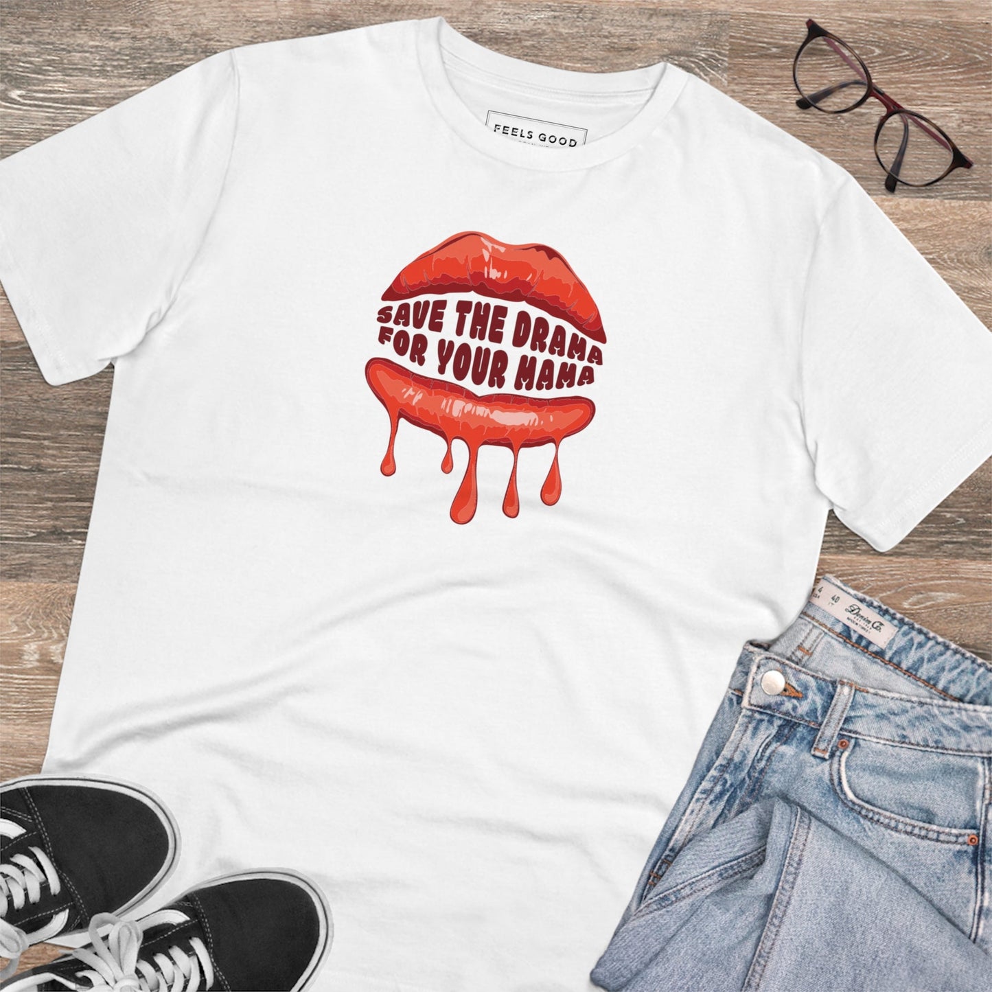 Contemporary 'Save The Drama' Organic Cotton T-shirt, minimalist sweatshirts dior appeal

