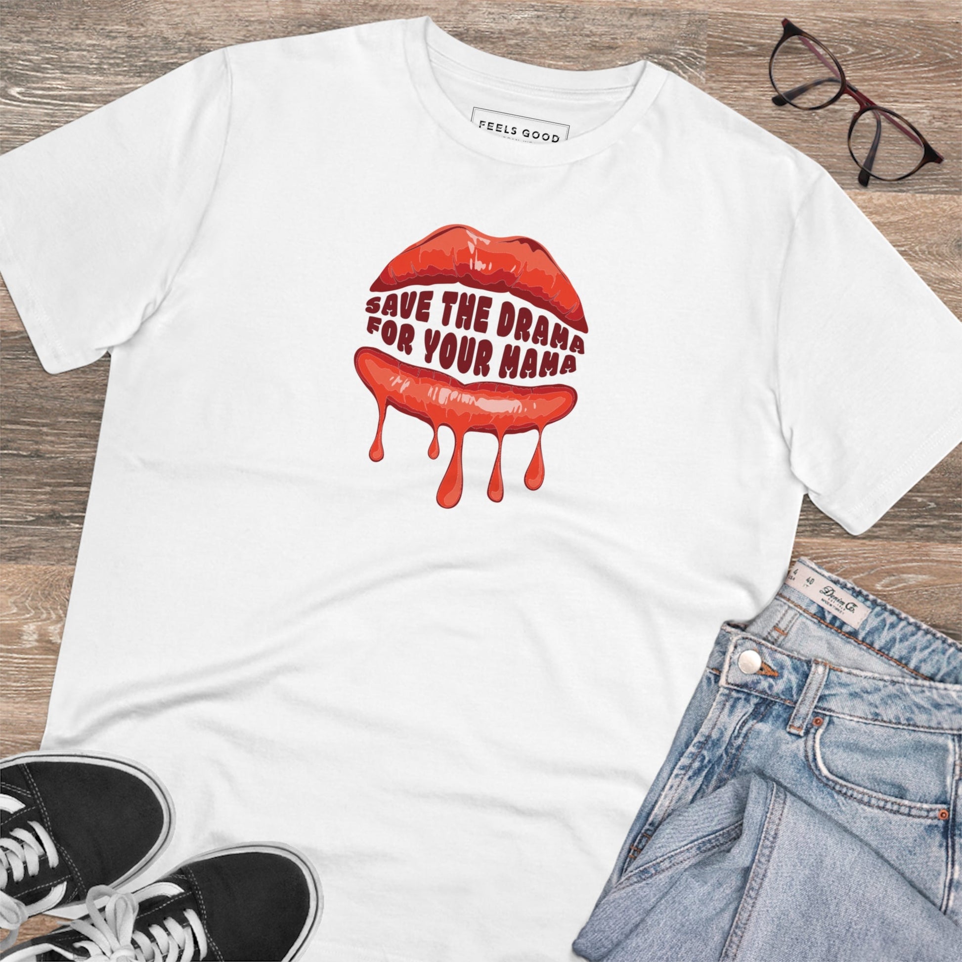 Contemporary 'Save The Drama' Organic Cotton T-shirt, minimalist sweatshirts dior appeal

