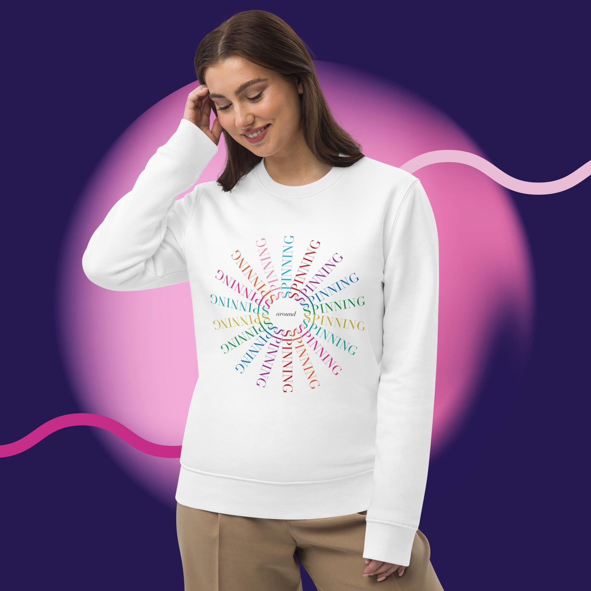 Mindful spirit meets fashion in the 'Spinning Around' Kylie Organic Cotton Sweatshirt
