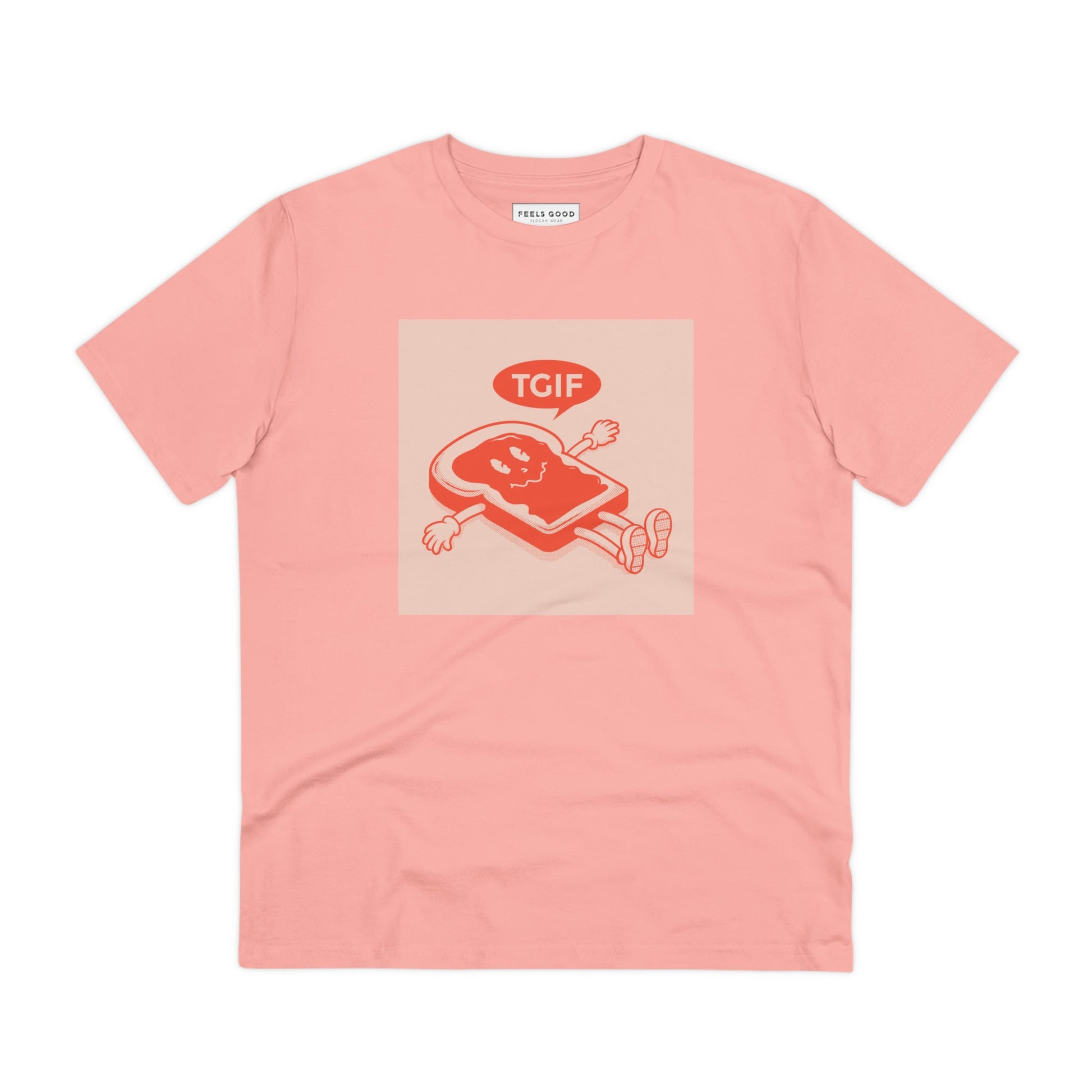 Show off your style with the contemporary 'Thank God It's Friday' retro organic cotton t-shirt—retro tshirts.