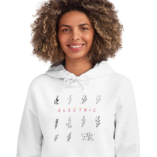 Premium organic cotton hoodie with electric-inspired design