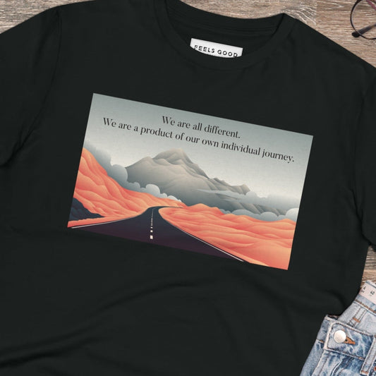 Best selling quote tee: 'A Different Path' organic cotton.
