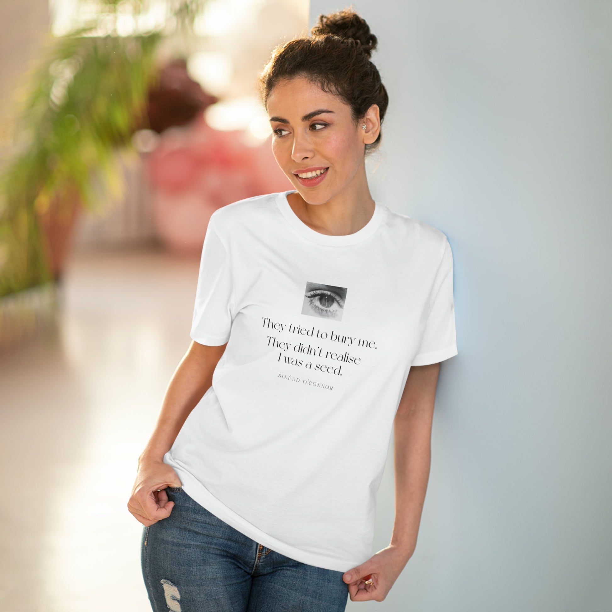 Express your vision with Famous Quotes 'A Seed' Sinead Organic Cotton T-Shirt. Vivienne Westwood T-shirt.