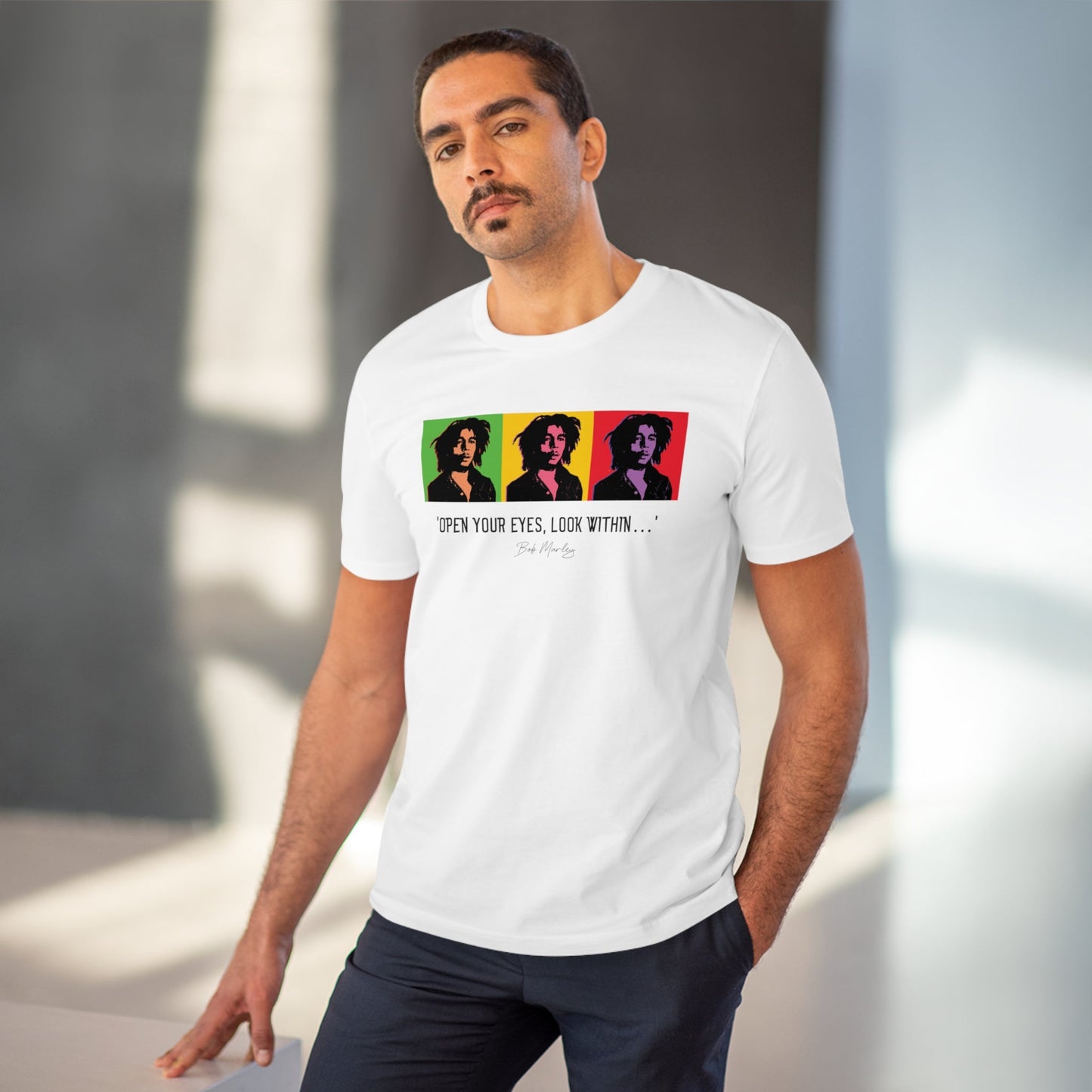 Famous Quotes 'Bob Marley' Organic Cotton T-shirt - mens streetwear Tshirt
